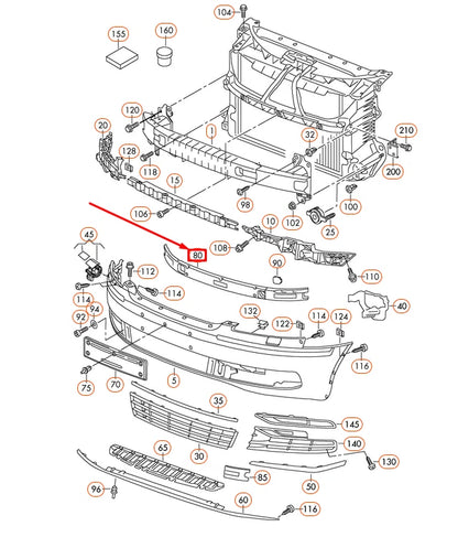 NEW VOLKSWAGEN PHAETON 3D FRONT BUMPER FOAM FILLER PIECE 3D0807248F ORIGINAL