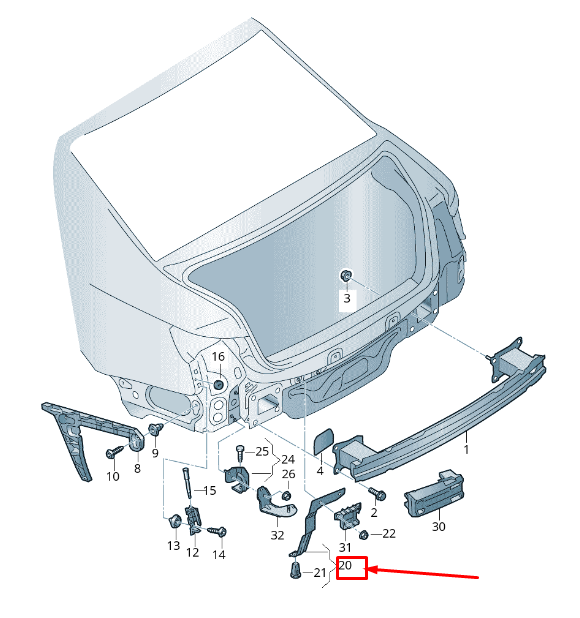 new audi a4 avant b9 rear left bumper holding strap 8w5807329a original