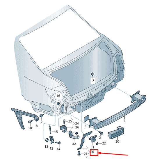 new audi a4 avant b9 rear left bumper holding strap 8w5807329a original