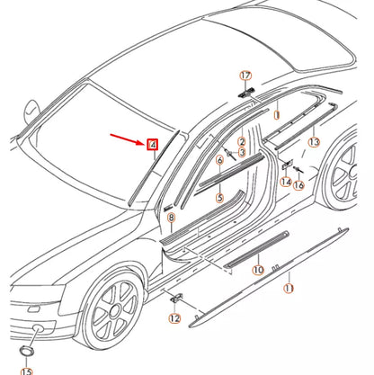 NEW AUDI A5 8T FRONT WINDSHIELD LEFT WATER DEFLECTOR 8T0854327A01C ORIGINAL