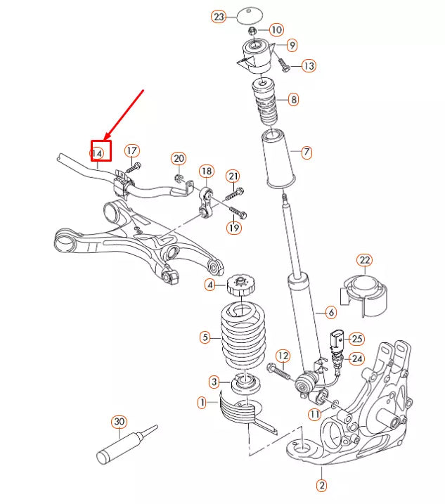 NEW AUDI A4 B8 REAR ANTI ROLL BAR 8K0511305AE