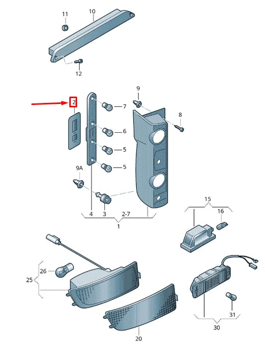 NEW VOLKSWAGEN CRAFTER 2F MK1 TAIL LIGHT SEAT 2E0945191