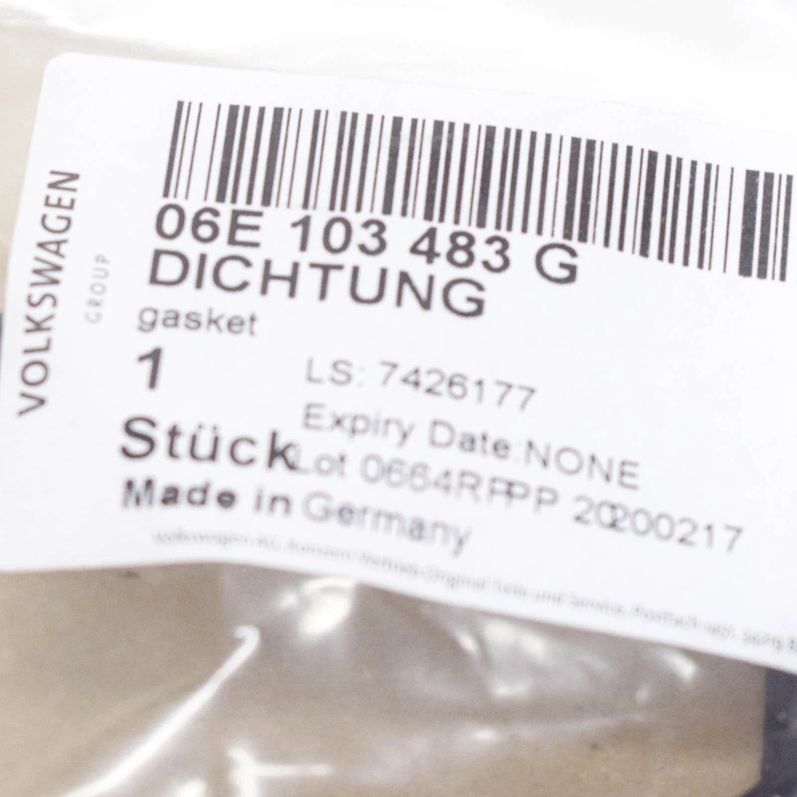 NEW AUDI A8 4E D3 CYLINDERS 4-6 VALVE COVER GASKET 06E103483G ORIGINAL