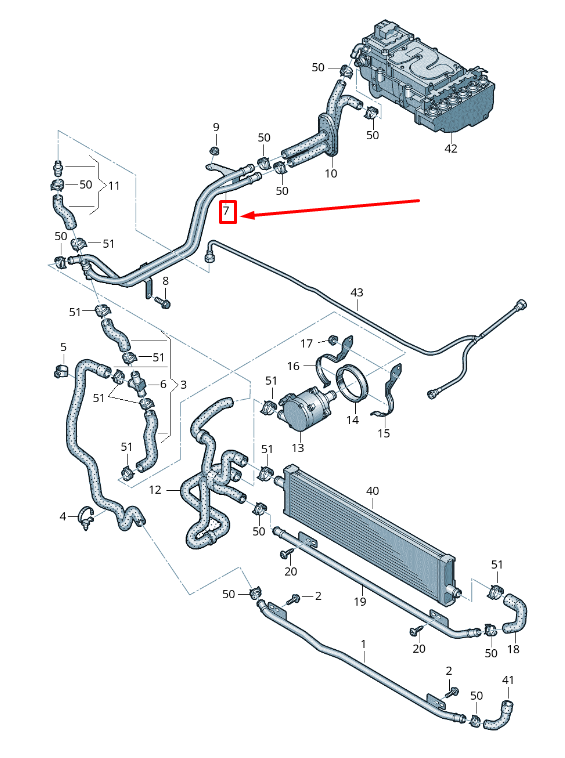 new audi q5 8r engine coolant pipe 8r0121065a original