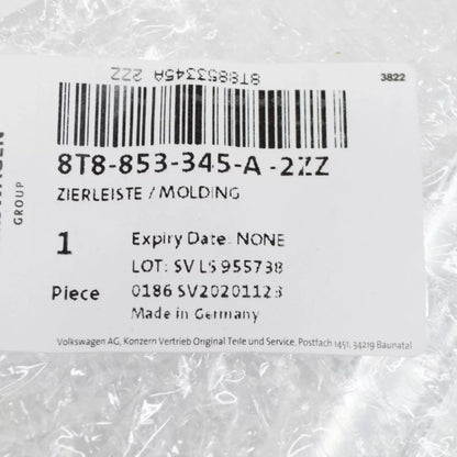 NEW AUDI A5 8T REAR LEFT QUARTER WINDOW MOLDING 8T8853345A2ZZ