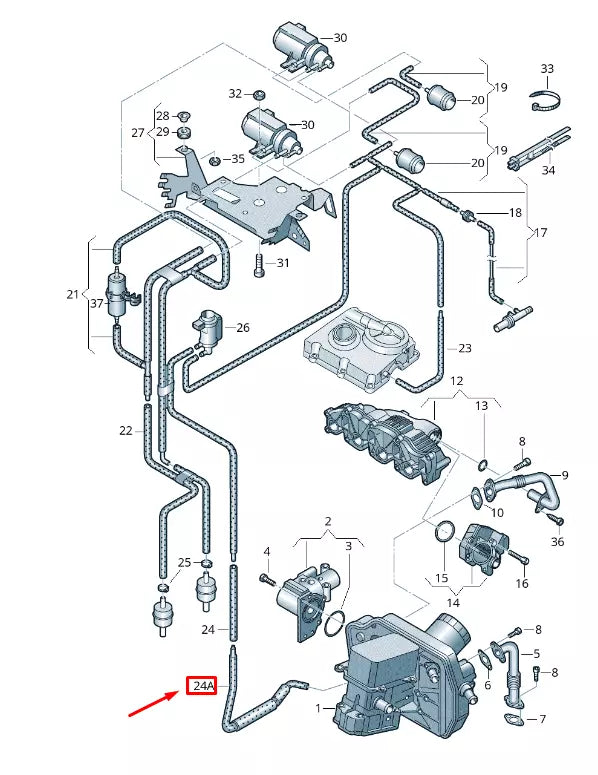 NEW VW TRANSPORTER VI T6 VACUUM HOSE 03L133241