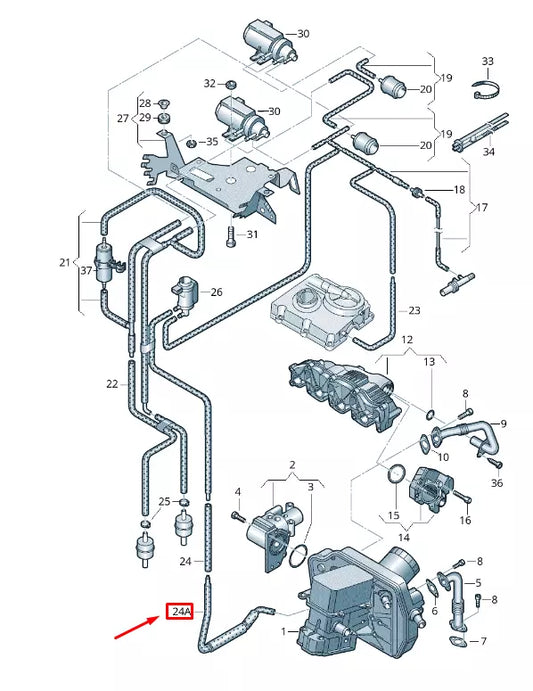 NEW VW TRANSPORTER VI T6 VACUUM HOSE 03L133241