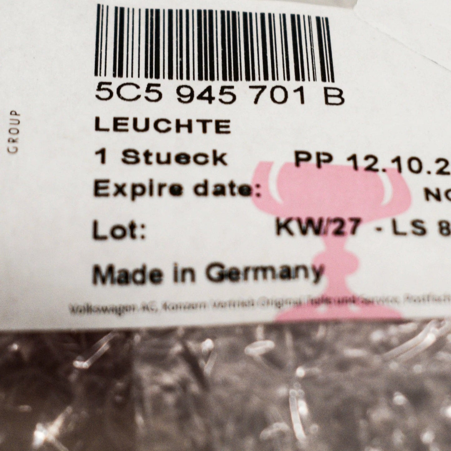 NEW VW BEETLE A5 REAR LEFT TAIL LIGHT WITH FOG LIGHT RHD 5C5945701B ORIGINAL