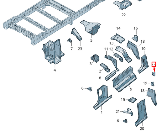 new volkswagen crafter sz c-pillar left lower support plate 2na802375a original