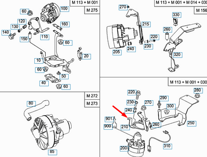 new mercedes-benz sl r230 air pump bracket a2305041240 original