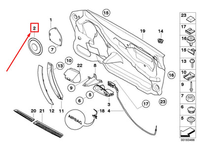 NEW BMW Z4 ROADSTER E85 DOOR LOUDSPEAKER COVER 51417128899 7128899 ORIGINAL