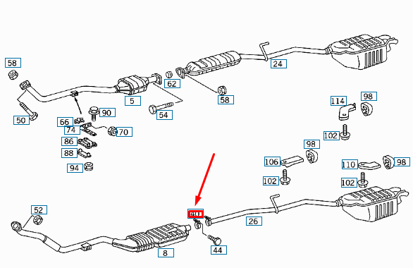 NEW MERCEDES-BENZ C W202 EXHAUST SYSTEM CLAMP A2024900341 ORIGINAL