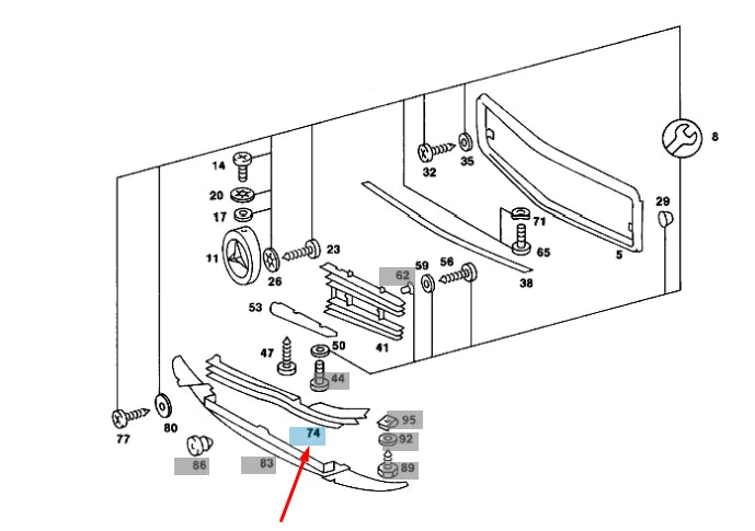 NEW MERCEDES-BENZ SL R107 FRONT LEFT AIR INLET GRILLE A1078881123 ORIGINAL