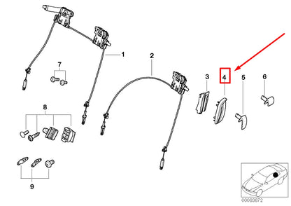 NEW BMW 3 E46 INTERIOR SEAT FRAME LEFT COVERING 8242835 52108242835 ORIGINAL