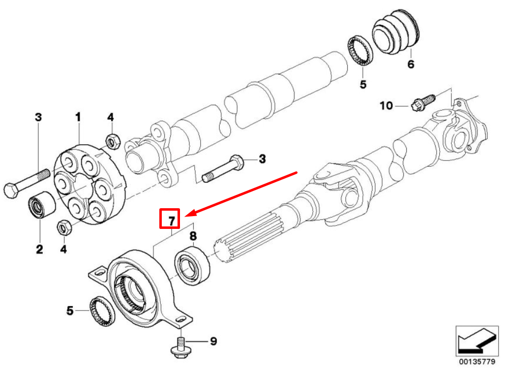 new bmw 1 coupe e82 driveshaft center support 8615621 26128615621 original
