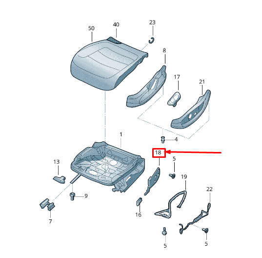 NEW VW TOURAN 5T HEIGHT ADJUSTMENT OPERATING LEVER 510881091 ORIGINAL