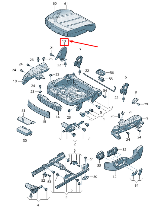 NEW AUDI A8 4H FRONT LEFT INNER SEAT FRAME TRIM 4H0881793B4PK ORIGINAL