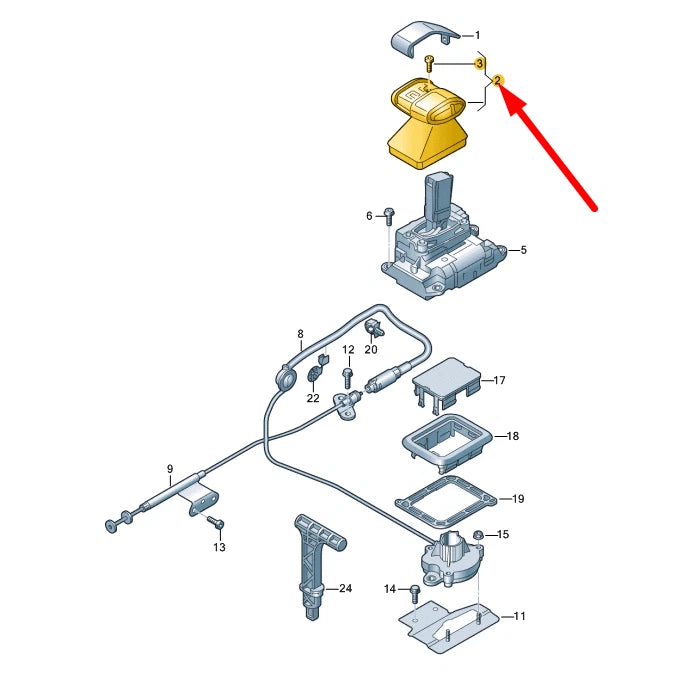 NEW VW TOUAREG CR MK3 SELECTOR LEVER HANDLE LHD 761713139ADQT ORIGINAL