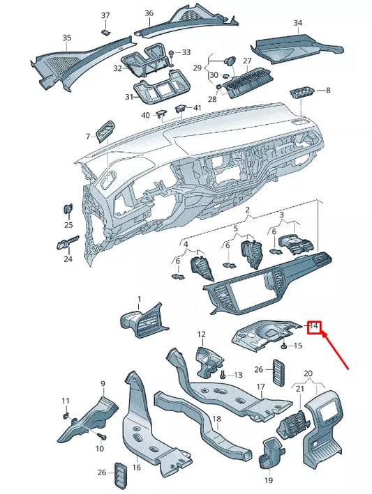 NEW VOLKSWAGEN T-ROC A11 FOOTWELL VENT COVER LHD 517819593D