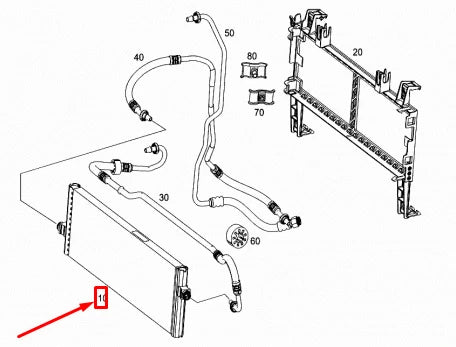 NEW MERCEDES-BENZ GLS X166 OIL COOLING RADIATOR A1665000700 ORIGINAL