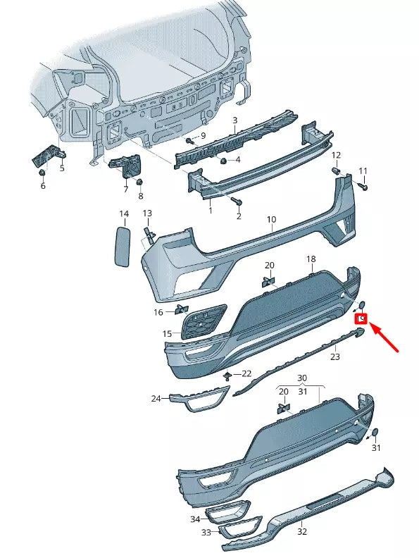 NEW VOLKSWAGEN T-ROC A11 REAR TRAILER TOW CAP COVER 2GA807441BGRU