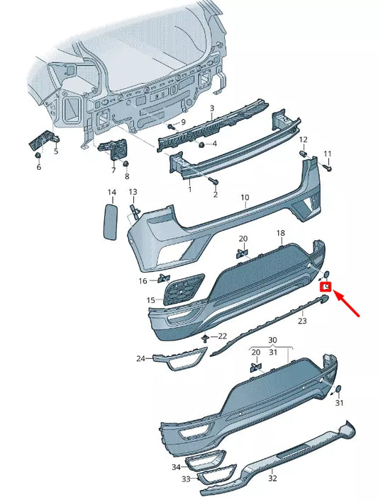 NEW VOLKSWAGEN T-ROC A11 REAR TRAILER TOW CAP COVER 2GA807441BGRU