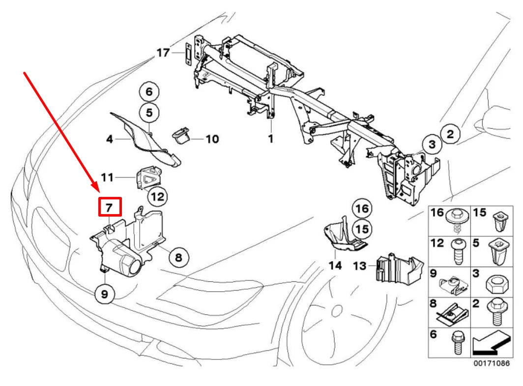 NEW BMW 5 E60 RIGHT STEERING GEAR COVER 51717201518 7201518 ORIGINAL
