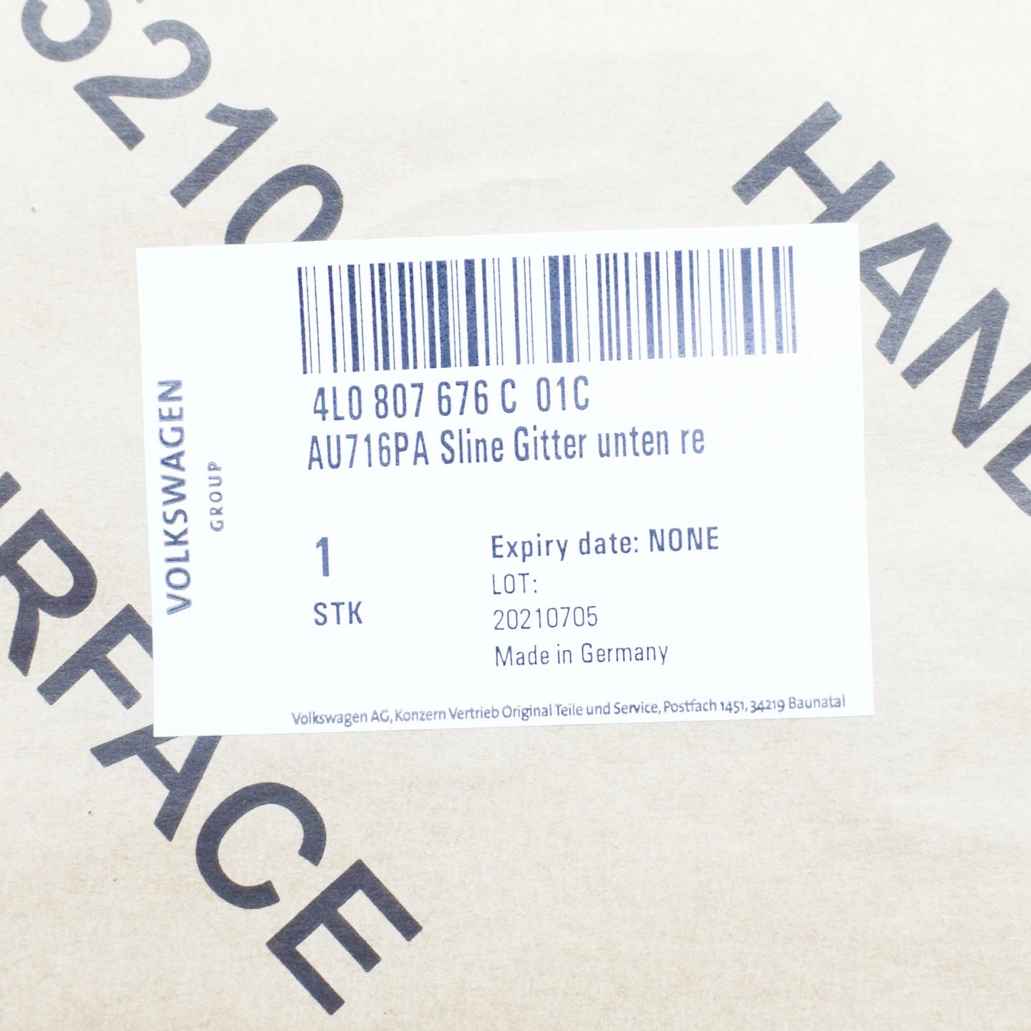 NEW AUDI Q7 4L FRONT RIGHT FOG LIGHT GRILLE 4L0807676C01C S-LINE 2012