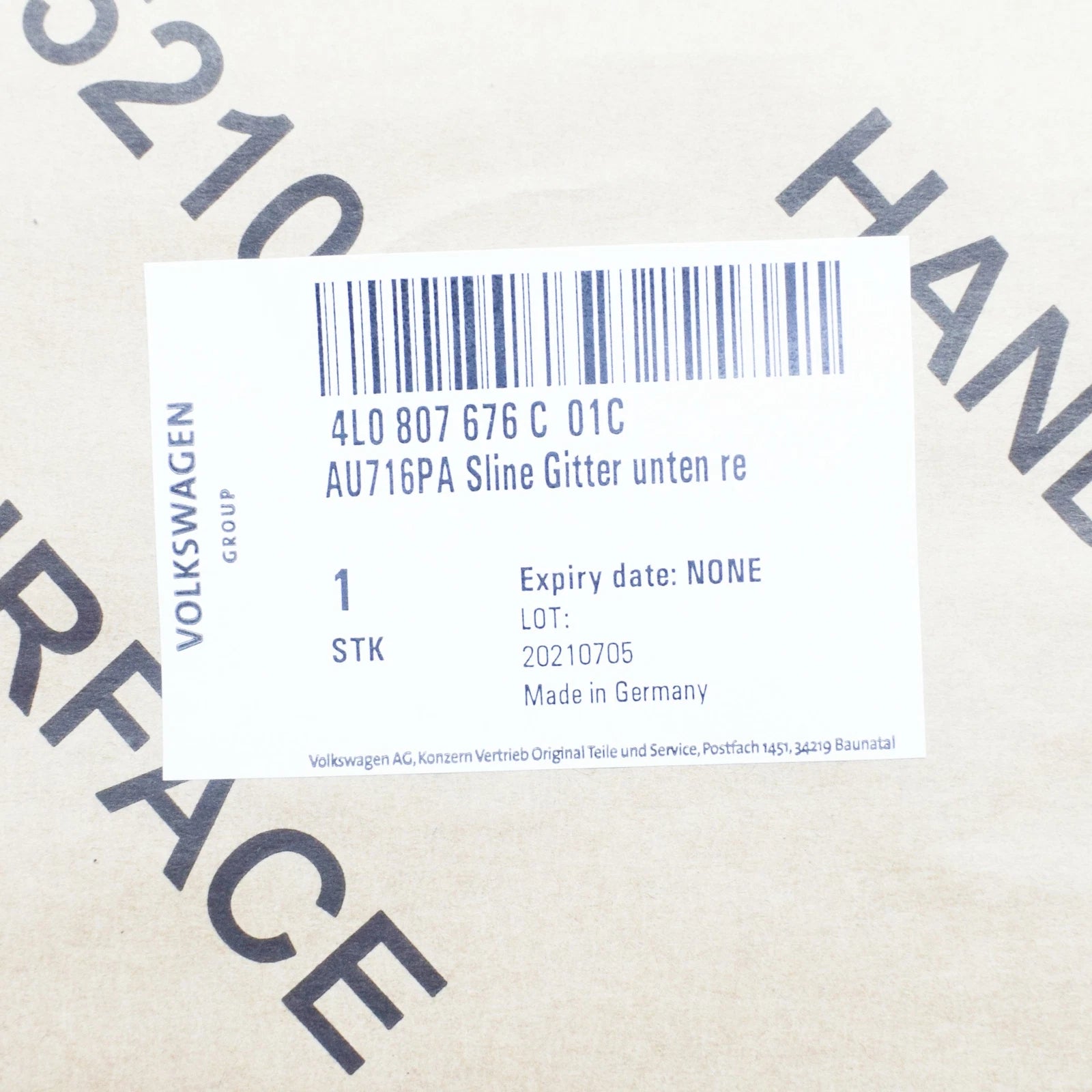 NEW AUDI Q7 4L FRONT RIGHT FOG LIGHT GRILLE 4L0807676C01C S-LINE 2012