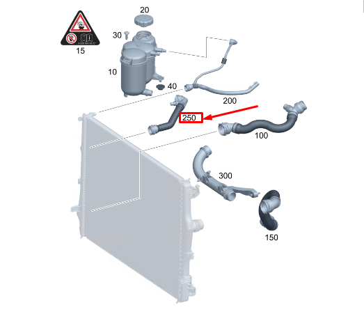 new mercedes-benz c s206 engine coolant filling hose a2065010101 original