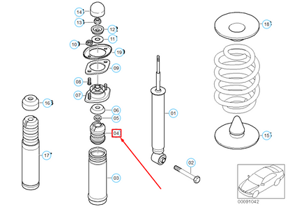 new bmw 3 e46 rear bump stop with guide tube 33502290319 2290319 original
