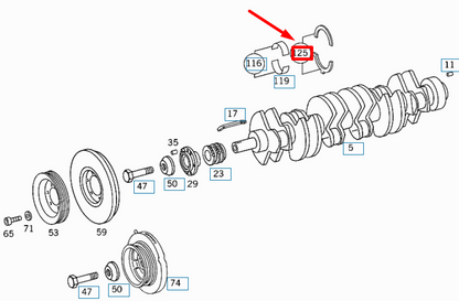 NEW MB S W140 ENGINE CRANKSHAFT GUARD PLATE PARTS KIT A6010300462 ORIGINAL