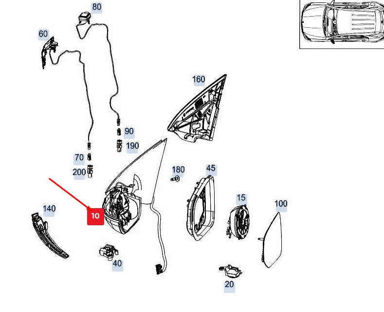 NEW MERCEDES-BENZ GLE W167 FRONT LEFT SIDE WING MIRROR A1678109301 ORIGINAL