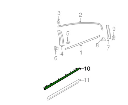 NEW VW PASSAT B6 REAR LEFT DOOR CHROME MOLDING TRIM 3C0853753C2ZZ ORIGINAL