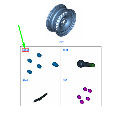 new ford kuga c394 mk1 wheel locking kit 6g92-1a043-ab 1726694 original