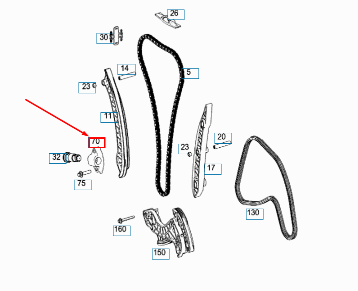 NEW MERCEDES-BENZ C W204 TIMING CHAIN TENSIONER BRACKET A2710520640 ORIGINAL