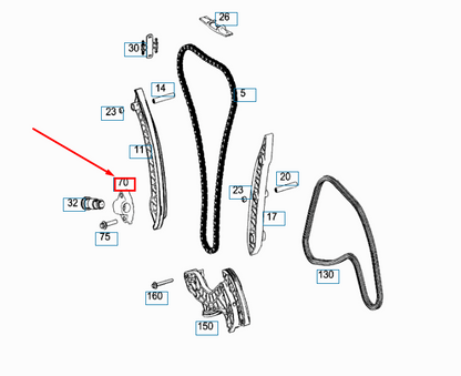 NEW MERCEDES-BENZ C W204 TIMING CHAIN TENSIONER BRACKET A2710520640 ORIGINAL