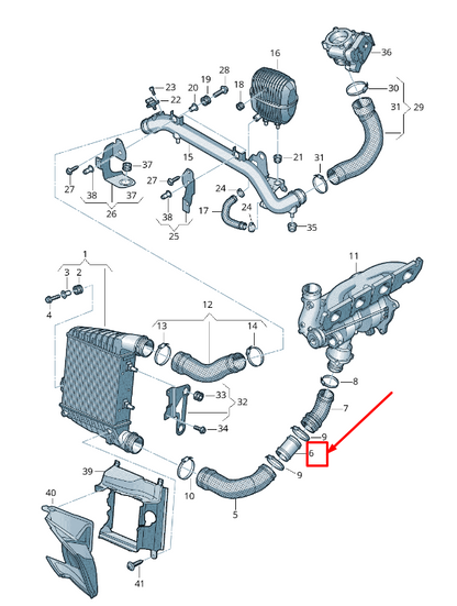 new audi a8 4h right charge air cooler pressure hose 4h0145368a original
