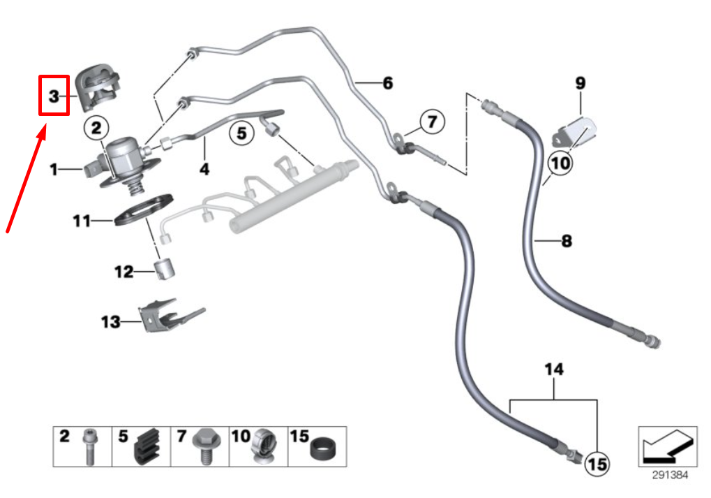 new bmw 3 f30, f80 high pressure pump acoustic cover 7629169 13517629169