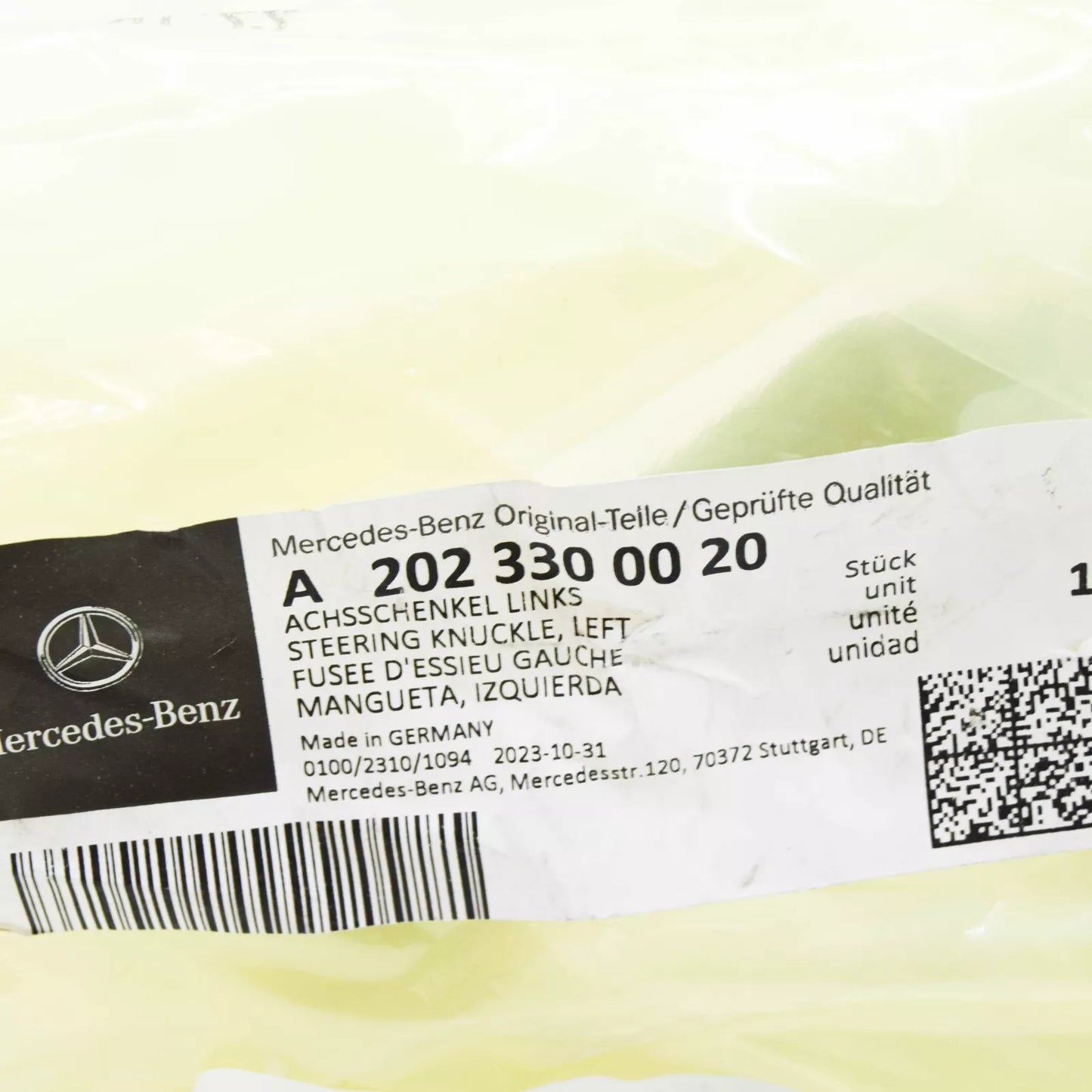 NEW MERCEDES-BENZ SLK R170 FRONT LEFT STEERING KNUCKLE A2023300020 ORIGINAL