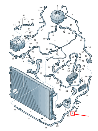 new audi a6 c8 engine coolant pipe 4k0121071j original