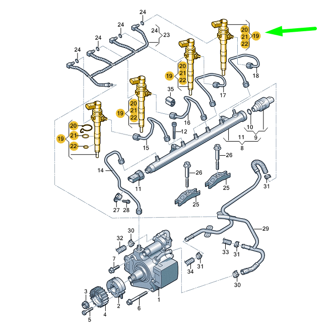 new volkswagen ameo fuel injector unit 03l130277sx original