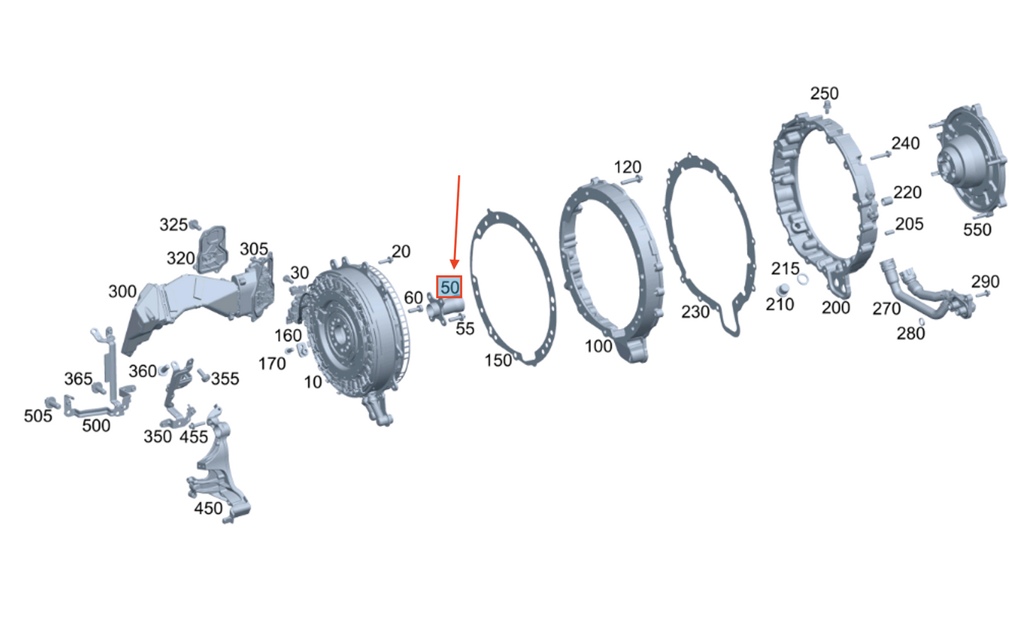 new mercedes-benz a w176 starter-alternator centering flange a2540320000