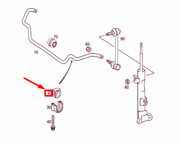 NEW MERCEDES-BENZ C W203 REAR TORSION BAR RUBBER MOUNT A2033232185 ORIGINAL