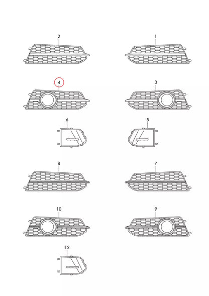 NEW AUDI A6 S6 AVANT QUATTRO FRONT RIGHT AIR GUIDE GRILLE 4G0807648CBMT