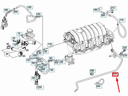 NEW MERCEDES-BENZ C W204 INTAKE PURGE LINE A1560100470 ORIGINAL