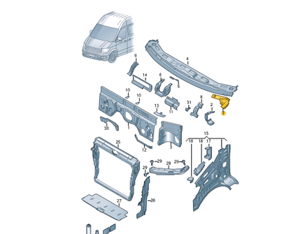 NEW VOLKSWAGEN CRAFTER SY FRONT LEFT SECURING BRACKET 2N0805065 ORIGINAL