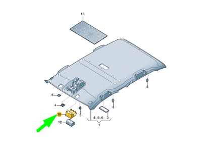 NEW VOLKSWAGEN AMAROK ROOF CONSOLE FRAME 2H0867489CY20 ORIGINAL