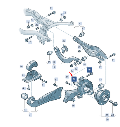 new skoda superb mk3 rear axle retaining washer wht000724 original