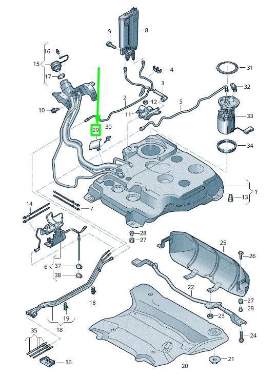 NEW VOLKSWAGEN PASSAT B8 3G FUEL TANK PROTECTIVE PLATE 3Q0201399